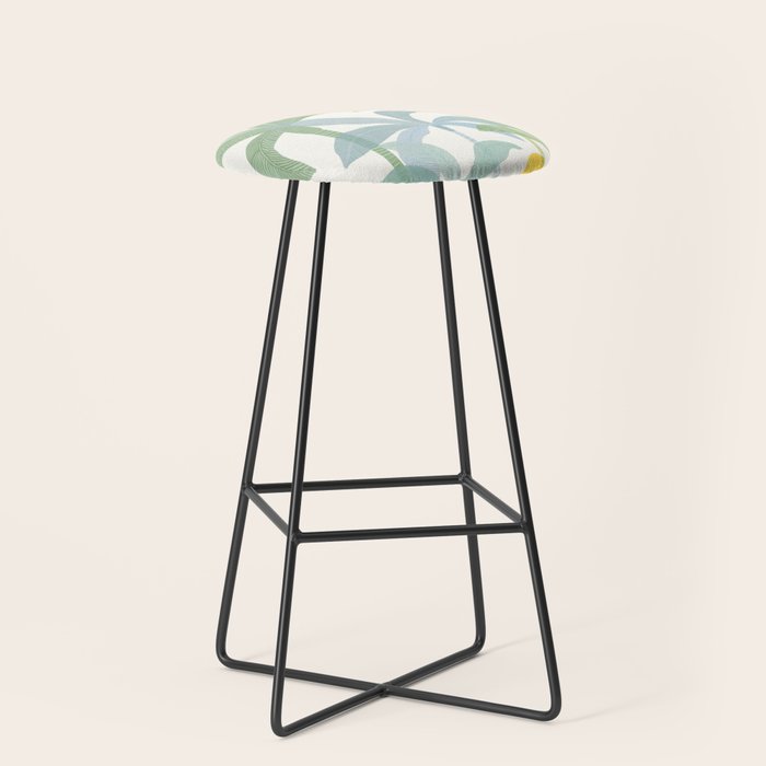 Tropic Sun - palm tree drawing Stool Gallery Image 1