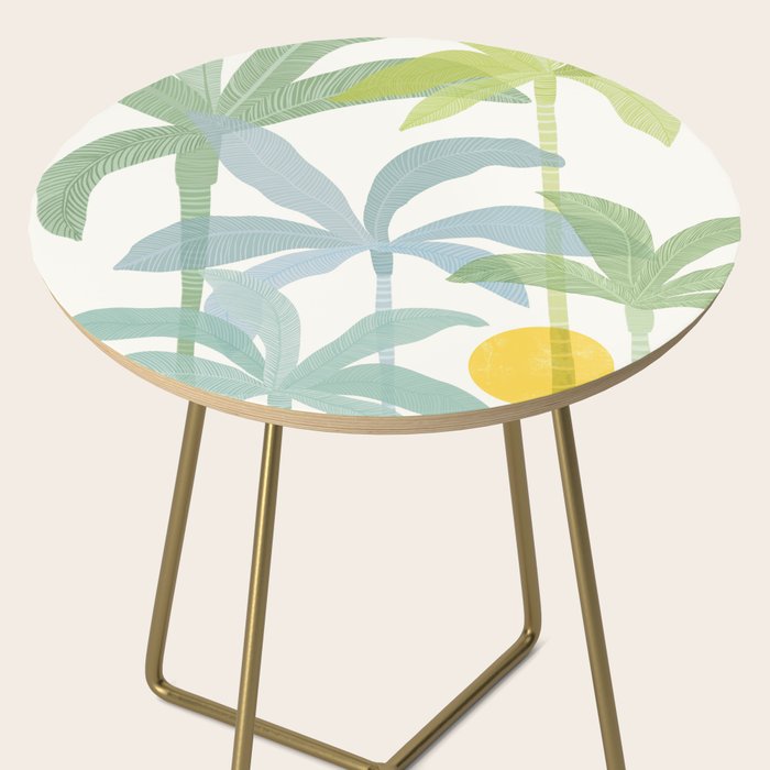 Tropic Sun - palm tree drawing Side Table Gallery Image 2