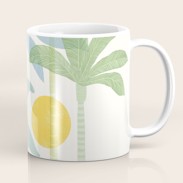 Tropic Sun - palm tree drawing Coffee Mug Gallery Image 1