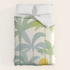 Tropic Sun - palm tree drawing Comforter Gallery Image 6