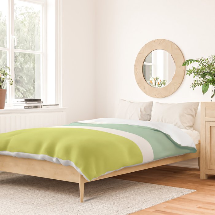 Color Block V Mint Lime Green Duvet Cover Gallery Image 2