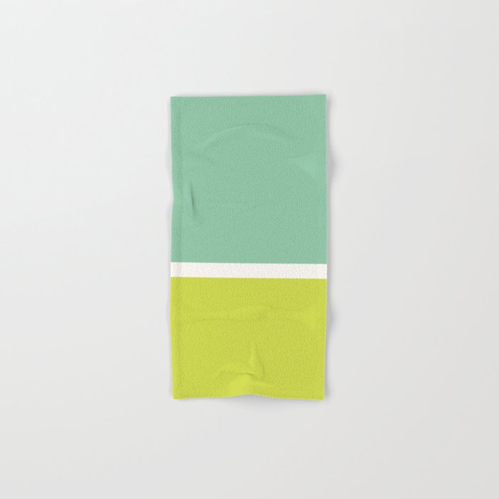 Color Block V Mint Lime Green Bath Towel Gallery Image 1