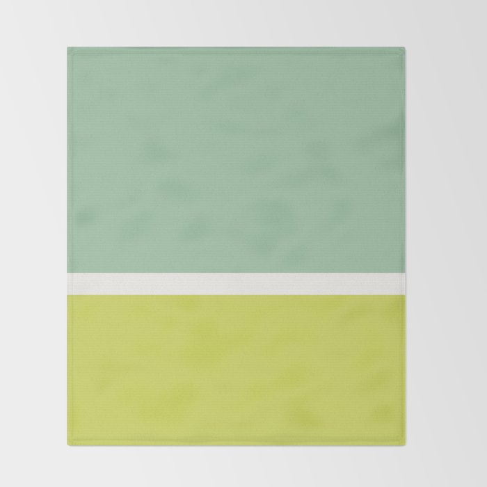 Color Block V Mint Lime Green Throw Blanket Gallery Image 2