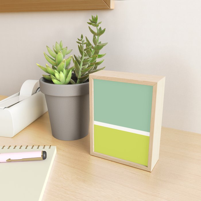 Color Block V Mint Lime Green Mini Art Print Gallery Image 2