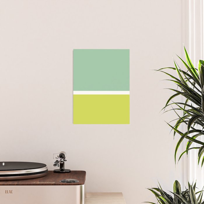 Color Block V Mint Lime Green Poster Gallery Image 2