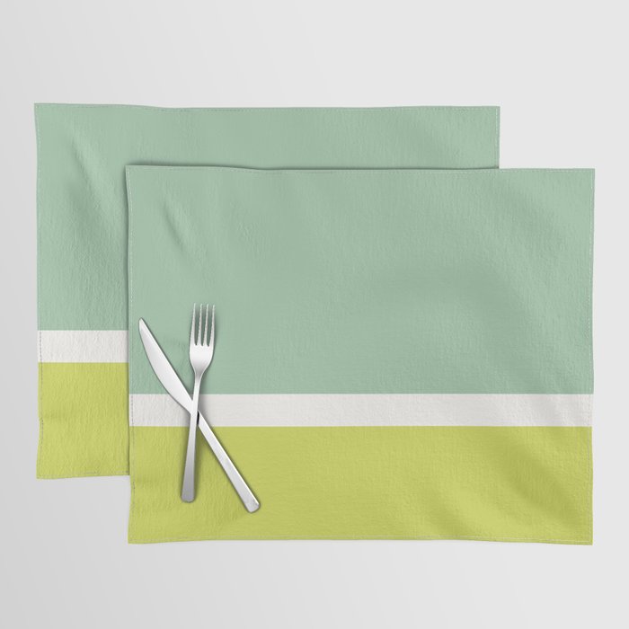 Color Block V Mint Lime Green Placemat Gallery Image 1