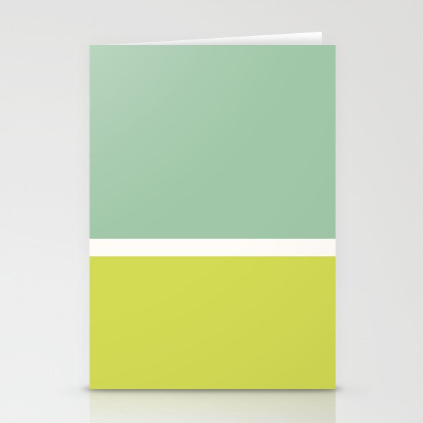 Color Block V Mint Lime Green Stationery Card Gallery Image 2