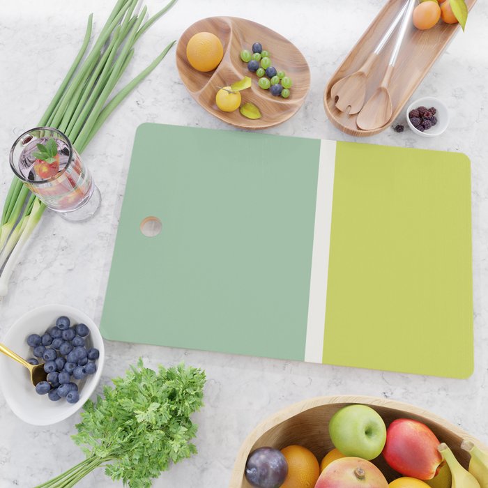 Color Block V Mint Lime Green Cutting Board Gallery Image 2
