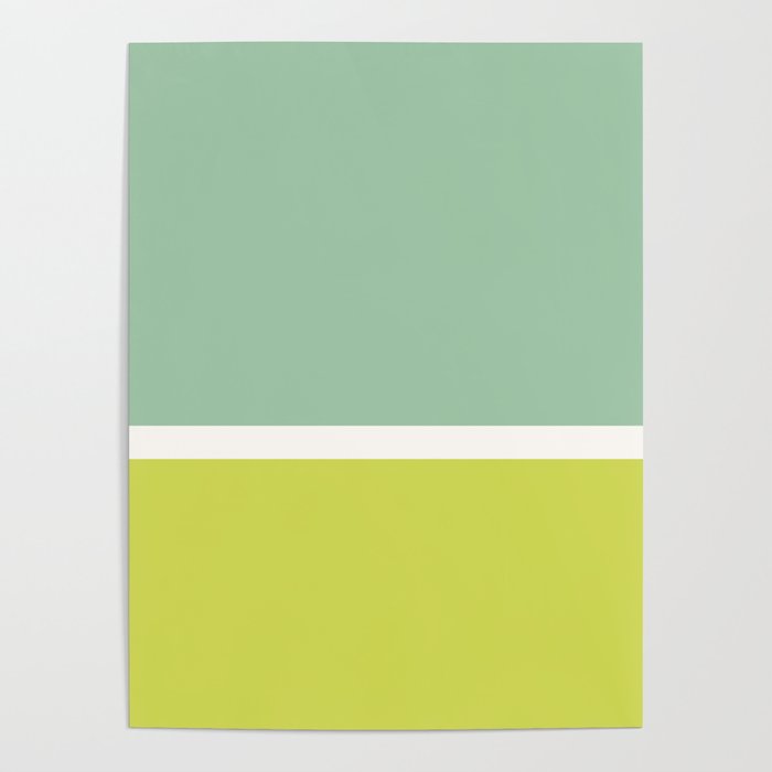 Color Block V Mint Lime Green Poster Gallery Image 1