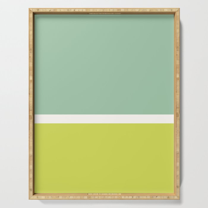 Color Block V Mint Lime Green Serving Tray Gallery Image 1