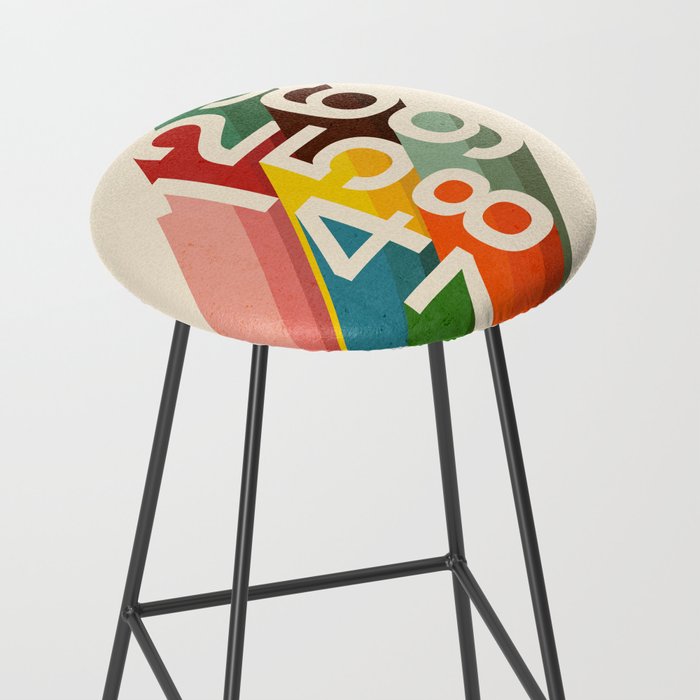Retro Numbers Stool Gallery Image 2