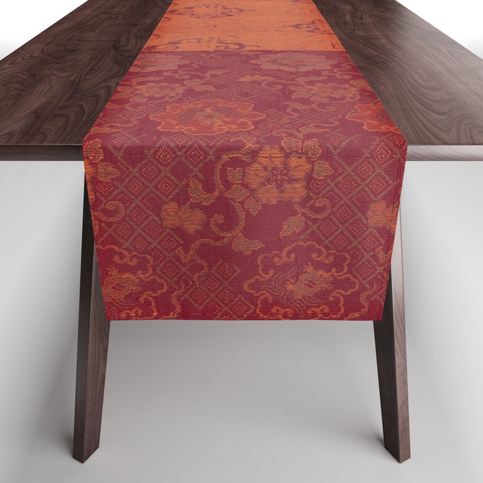 Vintage Bohemian Quilt in Burnt Orange Table Runner Gallery Image 1