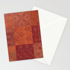 Vintage Bohemian Quilt in Burnt Orange Stationery Card Gallery Image 2
