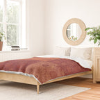 Vintage Bohemian Quilt in Burnt Orange Duvet Cover Gallery Image 2