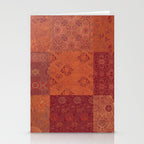Vintage Bohemian Quilt in Burnt Orange Stationery Card Gallery Image 2