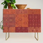 Vintage Bohemian Quilt in Burnt Orange Credenza Gallery Image 1