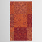 Vintage Bohemian Quilt in Burnt Orange Tablecloth Gallery Image 2