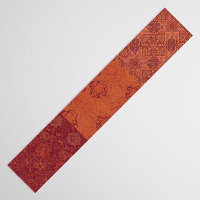 Vintage Bohemian Quilt in Burnt Orange Table Runner Gallery Image 3
