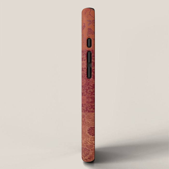 Vintage Bohemian Quilt in Burnt Orange iPhone Case Gallery Image 2