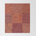 Vintage Bohemian Quilt in Burnt Orange Throw Blanket Gallery Image 2