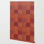 Vintage Bohemian Quilt in Burnt Orange Wallpaper Gallery Image 2