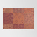 Vintage Bohemian Quilt in Burnt Orange Rug Gallery Image 2