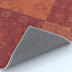 Vintage Bohemian Quilt in Burnt Orange Rug Gallery Image 4