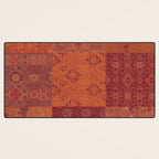 Vintage Bohemian Quilt in Burnt Orange Desk Mat Gallery Image 3