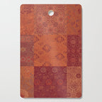 Vintage Bohemian Quilt in Burnt Orange Cutting Board Gallery Image 1