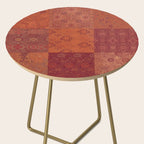Vintage Bohemian Quilt in Burnt Orange Side Table Gallery Image 2