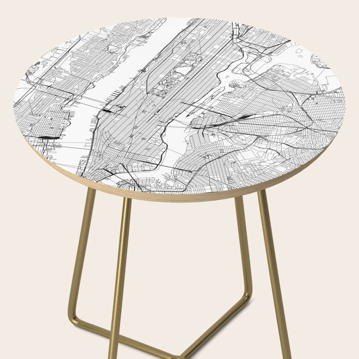 New York City White Map Side Table Gallery Image 2