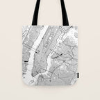 New York City White Map Tote Bag Gallery Image 1