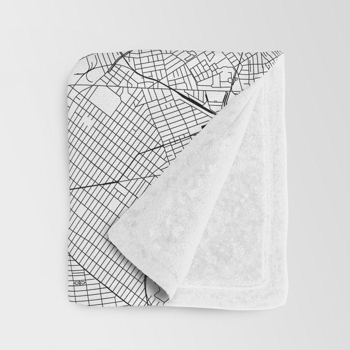 New York City White Map Throw Blanket Gallery Image 3