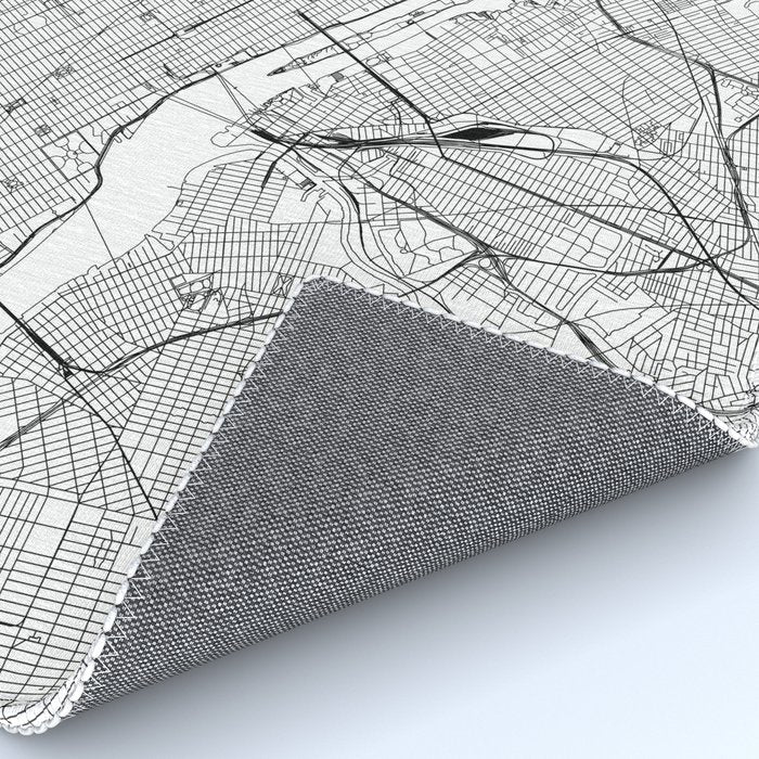 New York City White Map Rug Gallery Image 4