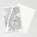 New York City White Map Stationery Card Gallery Image 2