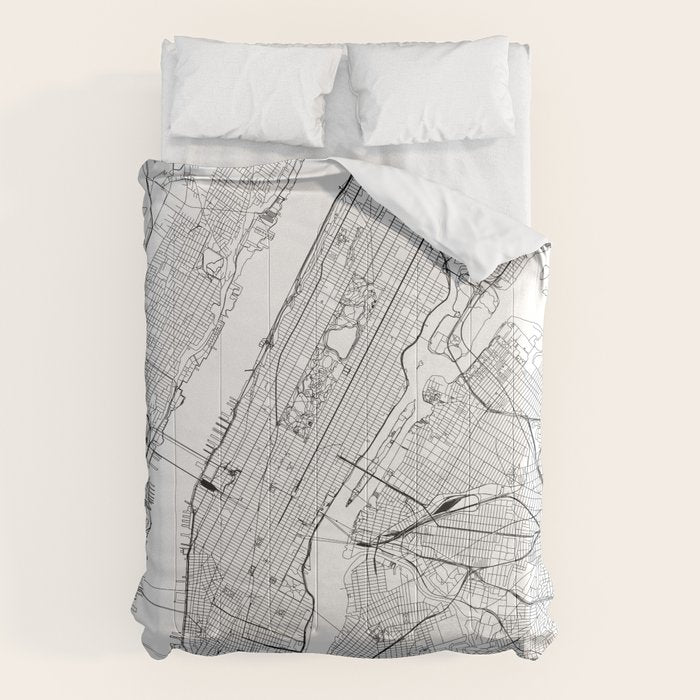 New York City White Map Comforter Gallery Image 6