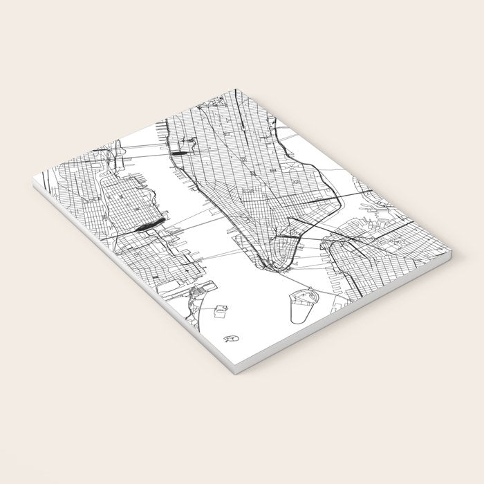 New York City White Map Notebook Gallery Image 3
