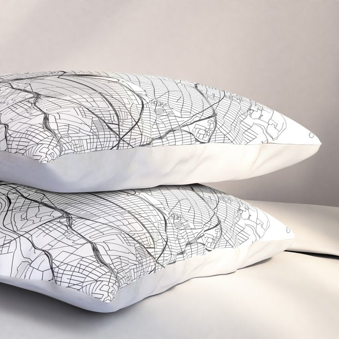 New York City White Map Pillow Sham Gallery Image 3