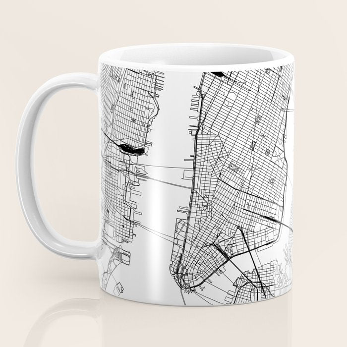 New York City White Map Coffee Mug Gallery Image 3