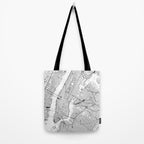 New York City White Map Tote Bag Gallery Image 2