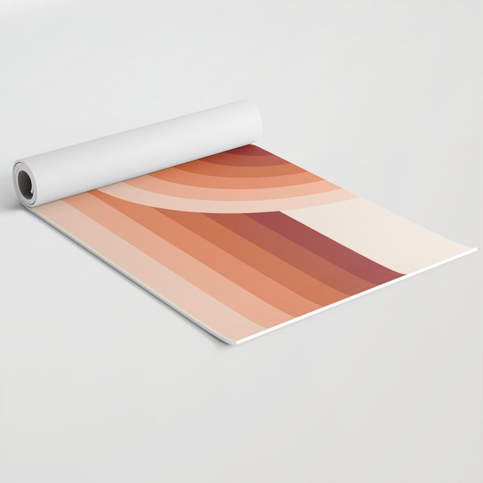 Mid Century Modern Geometric 89 in Terracotta Shades (Rainbow Abstract) Yoga Mat Gallery Image 2