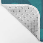 Mid Century Modern Piquet Abstract Pattern Blue Teal Bath Mat Gallery Image 2