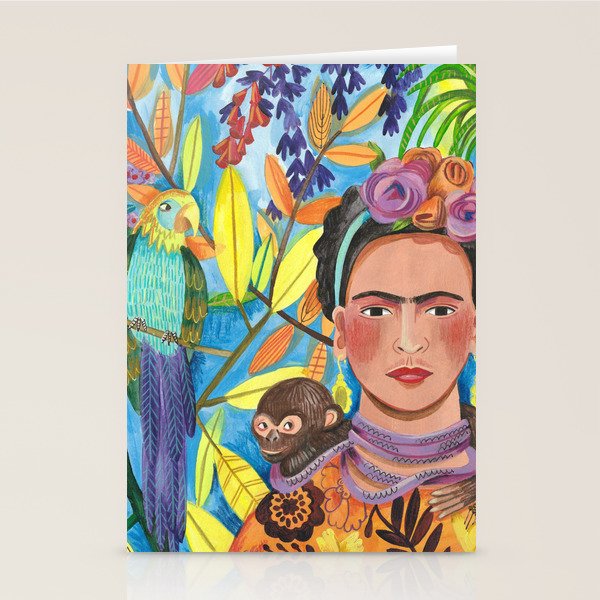 Woman and her parrots Stationery Card Gallery Image 2