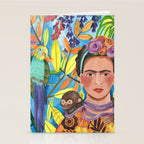 Woman and her parrots Stationery Card Gallery Image 2