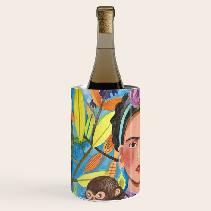 Woman and her parrots Wine Chiller Gallery Image 1