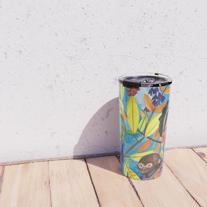 Woman and her parrots Travel Mug Gallery Image 4