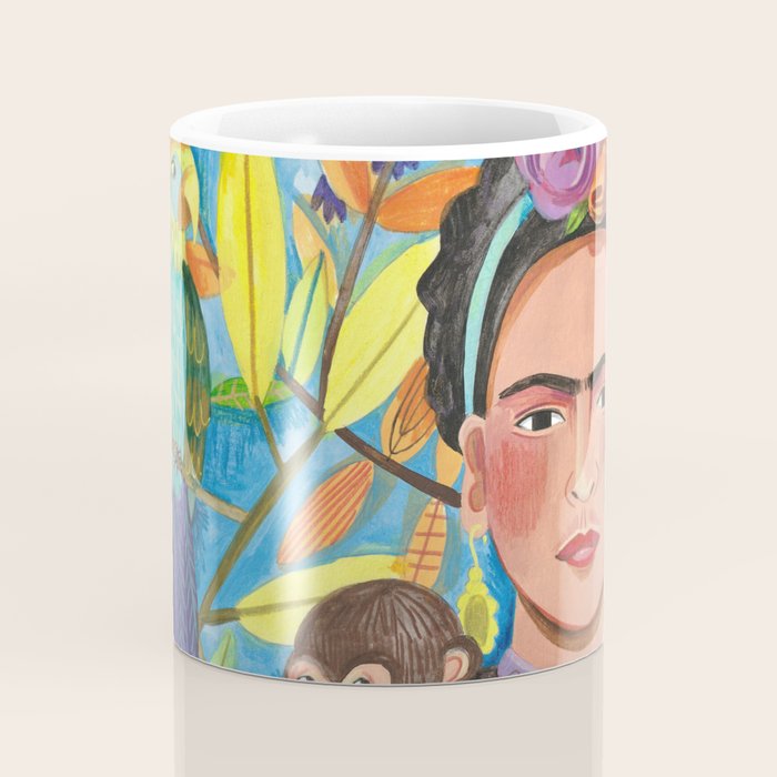 Woman and her parrots Coffee Mug Gallery Image 4