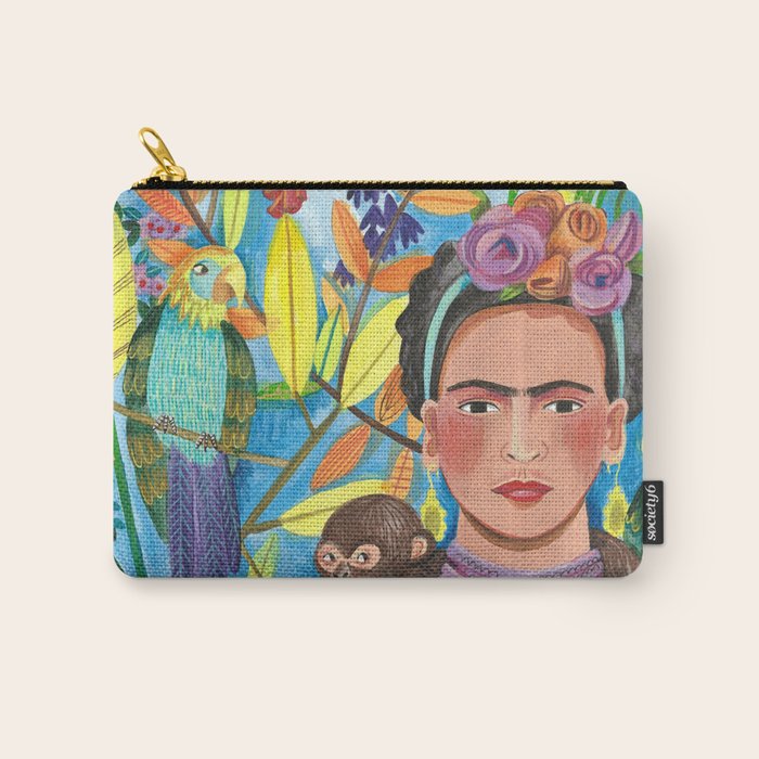 Woman and her parrots Carry All Pouch Gallery Image 1