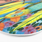 Woman and her parrots Bath Mat Gallery Image 3