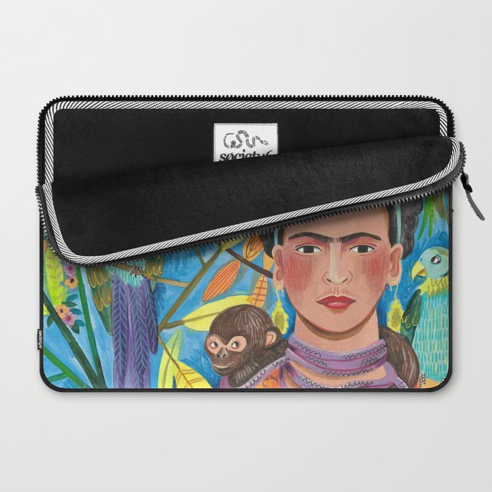 Woman and her parrots Laptop Sleeve Gallery Image 2